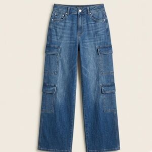 Matcha Jeans Barcelona High Rise Wide Leg Cargo Jeans - Small